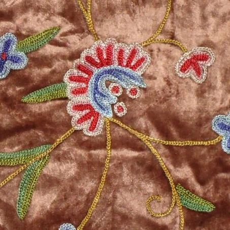 crewl embroidered cotton fabric
