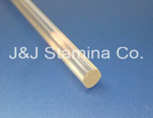 Hexagon type acrylic wand, dia. 7mm, solid, clear, 3M/PC