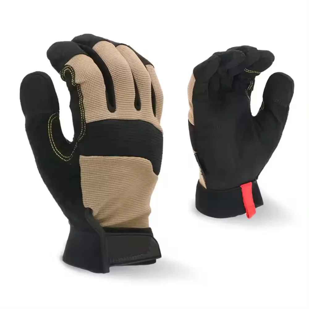 Microfiber Synthetic Leather Pad Palm Covert Tactical Safety Work Wholesale Touch Screen Anti Vibration Impact Mechanics Gloves