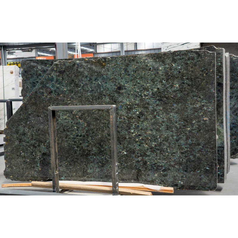 Highly Polished Lemurian Blue Granite Stone Slab