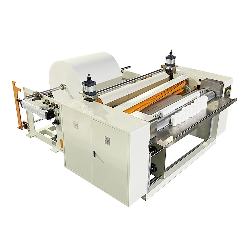 Automatic soft facial tissue paper embossing rewinding tissue rolling paper making machine with band saw