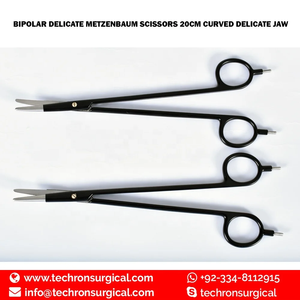 Electrosurgical Ceramic Blade Metzenbaum Bipolar Scissors Curved