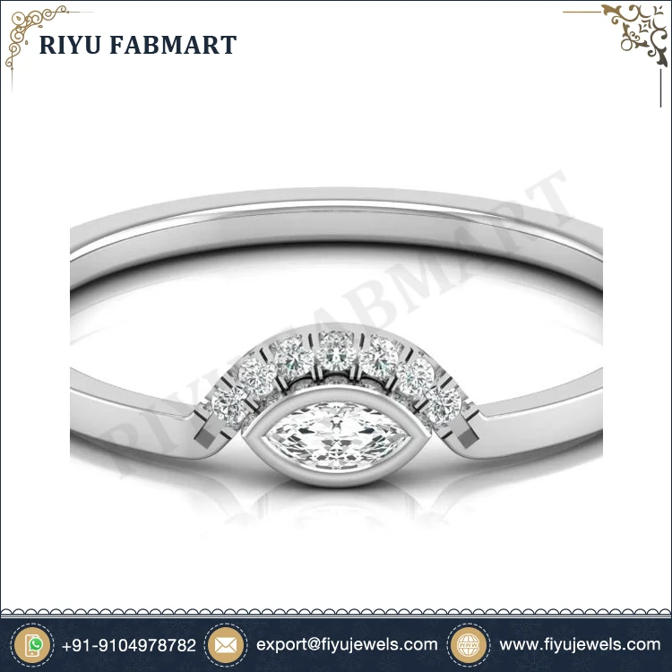Fine Gold Jewelry White Gold Real Diamond Women Engagement Ring with Custom Design for Unforgettable Moments for USA Buyers