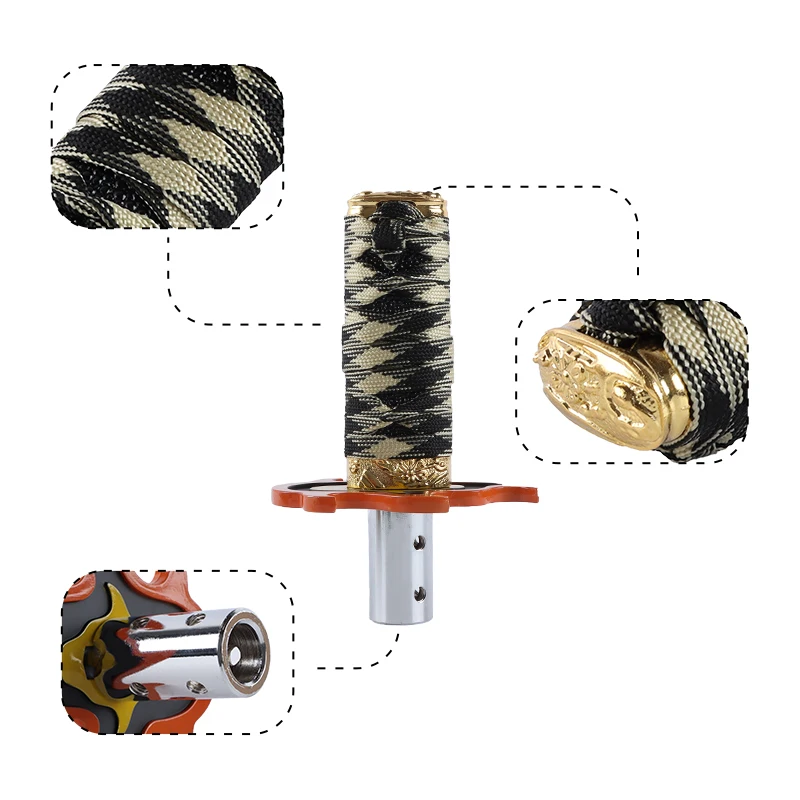 Katana Shirt Knob Universal Sword Manual Automatic Car Shifter Handle interior Replacement Parts with Adapters 15cm