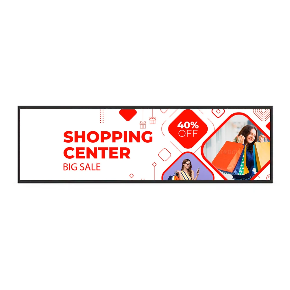 Bring Your Message to Life With Wall And Shelf Mounted 37 Inch Signage Display Bar