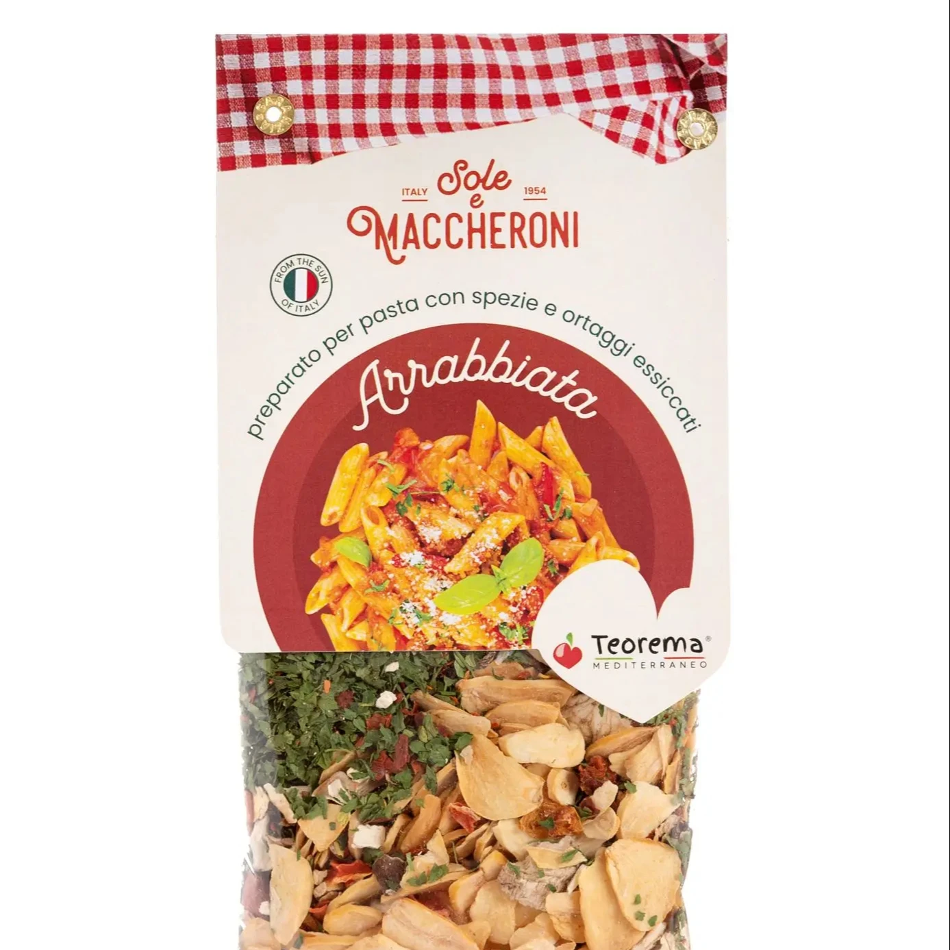 ITALIAN DRIED SAUCE FOR SPAGHETTI READY TO COOK VEGAN FOOD SPICY WITH GARLIC TOMATO OREGANO AND CHILLI