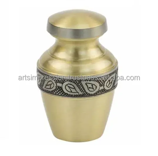 Stylish Design Mini Brass Keepsake Cremation Urn western style funeral urn heart cremation urns solid bronze Keepsake