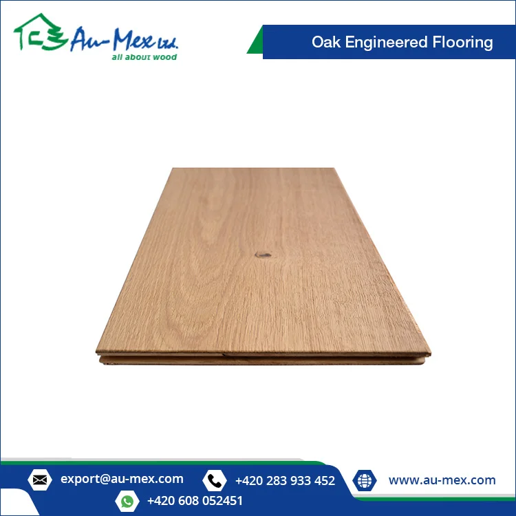 Modern European Style 1-Strip Oak Engineered Wood Floor Click Installation Transparent Oil Surface Finish Smooth Brushed