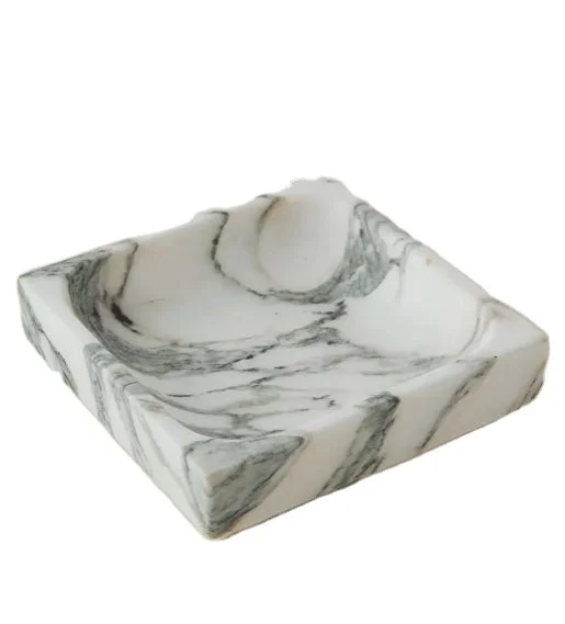 Top Demanding New Small Calcutta Viola Marble Square Stone Bowl and Serving Tray Plate With High Quality