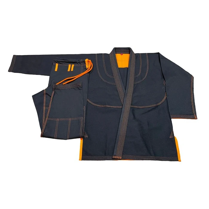 Top Quality Custom Made Jiu Jitsu Gi Orange Stitching Kimonos Gi 100% Cotton Perl Weave 450gsm Comfortable Breathable Kimono GI