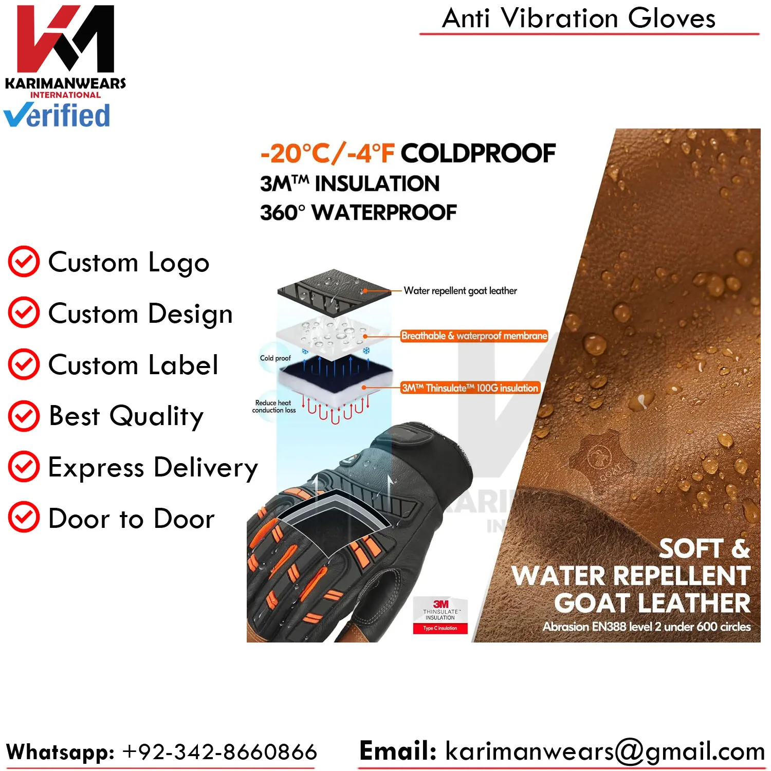 Anti Vibration Gloves Gel Padded Palm Work With Grip Heavy Duty Industrial Use Shock Absorption Hand Protection