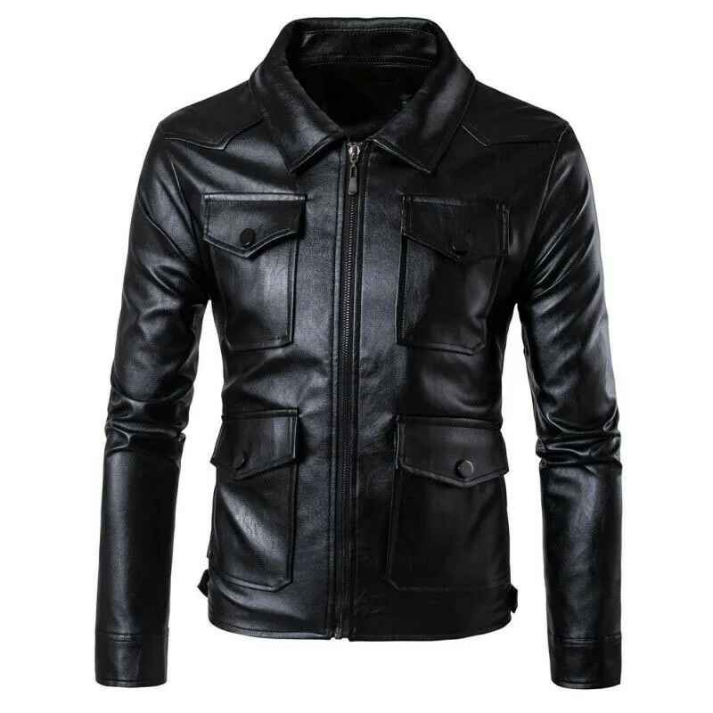 Classic Side Laces Premium New Casual / Motorcycle Cowhide Leather Jackets Genuine Leather Jackets