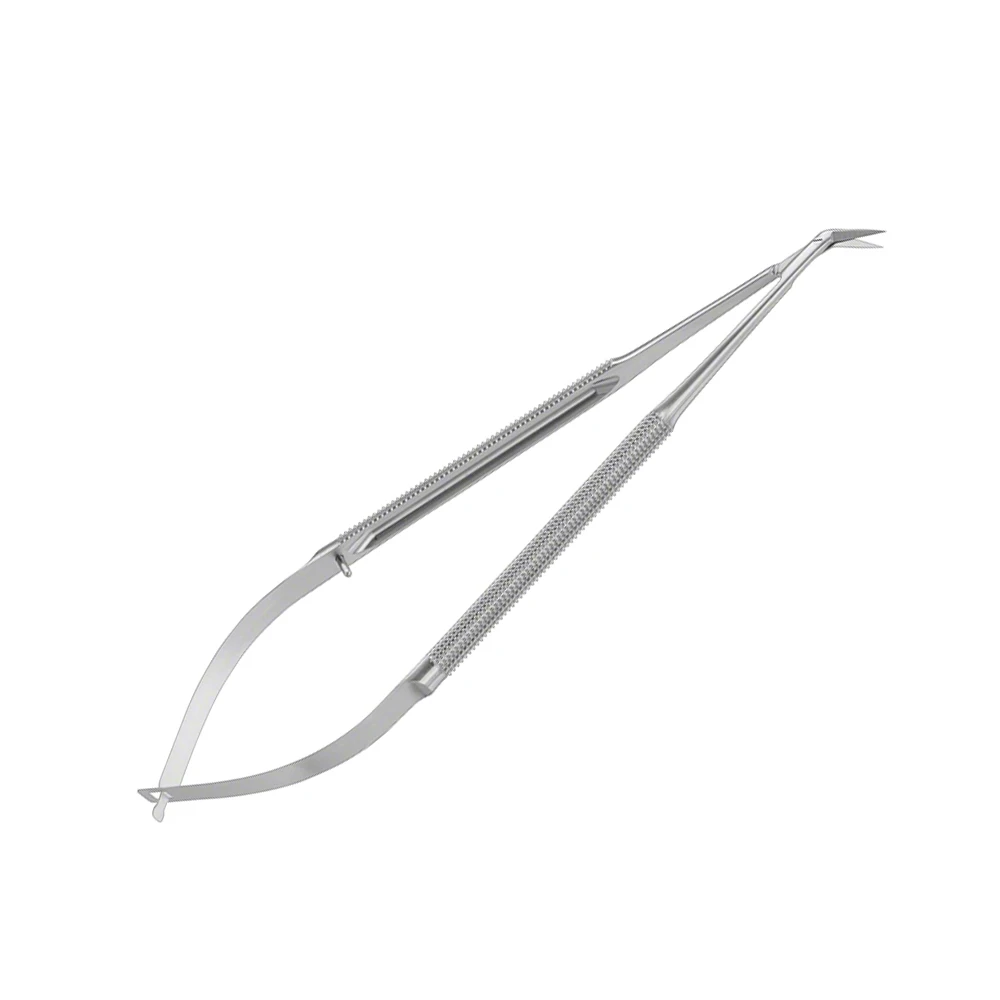 Customized 10mm 165mm Micro Scissors Angled 25 Blade Stainless Steel Needle Holder Manual Power Sharp 6.12 Inch Micro Scissor