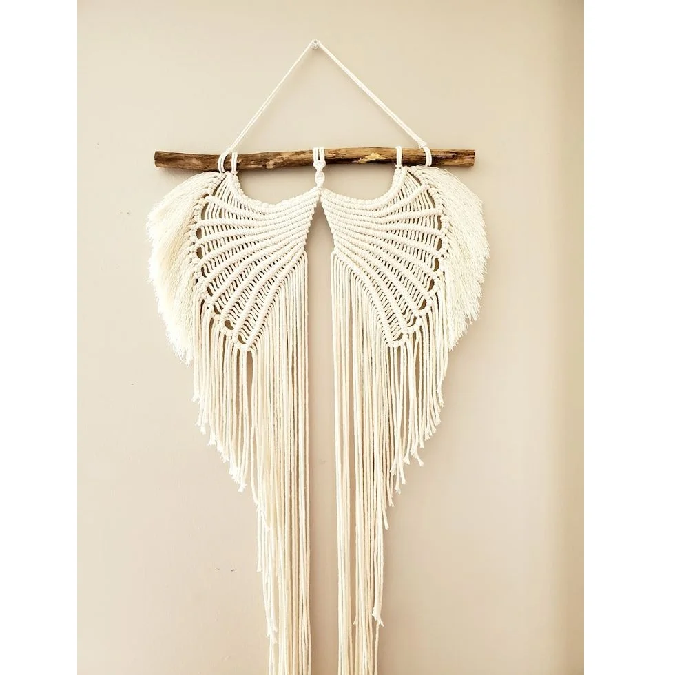 Hand Made Macrame Large Angel Wings Wall Hanging Cotton Boho Wall Decor For Bedroom Living Room Home Decor at wholesale price