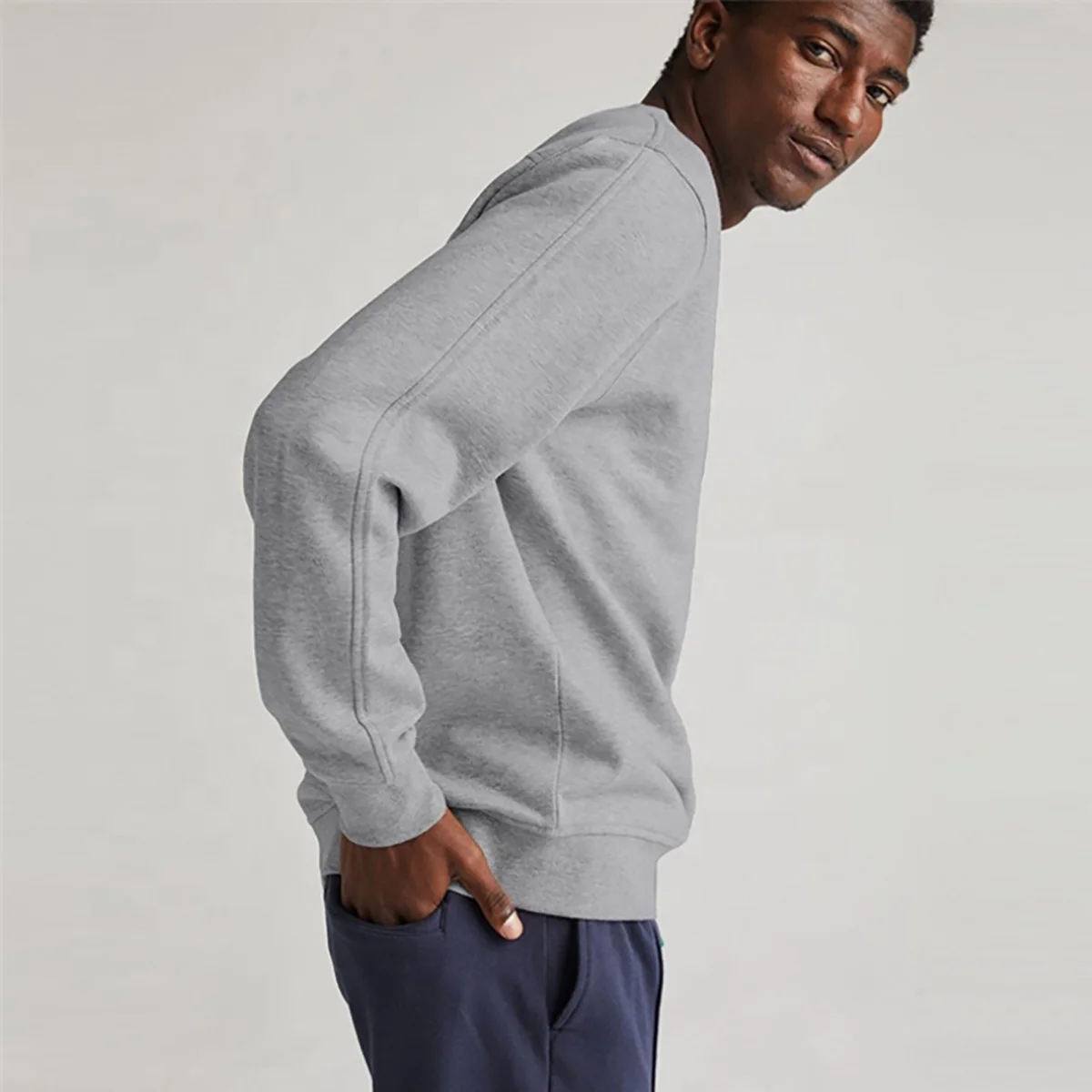 Premium Quality Regular Fit Full Sleeves Round Neck Mens Sweatshirts Front Water Proof Zip Plain Solid Colour Polyester Material