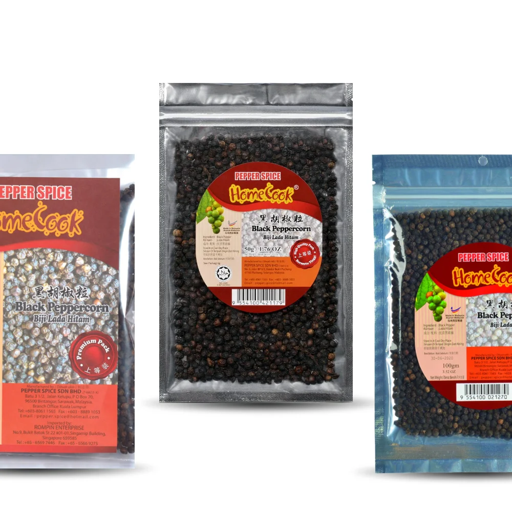 Highest Grade Fresh Selected Clean Black Pepper Seeds 50g Wholesale Bulk Price Black Pepper Corn For All Kinds Of Meat Marinade