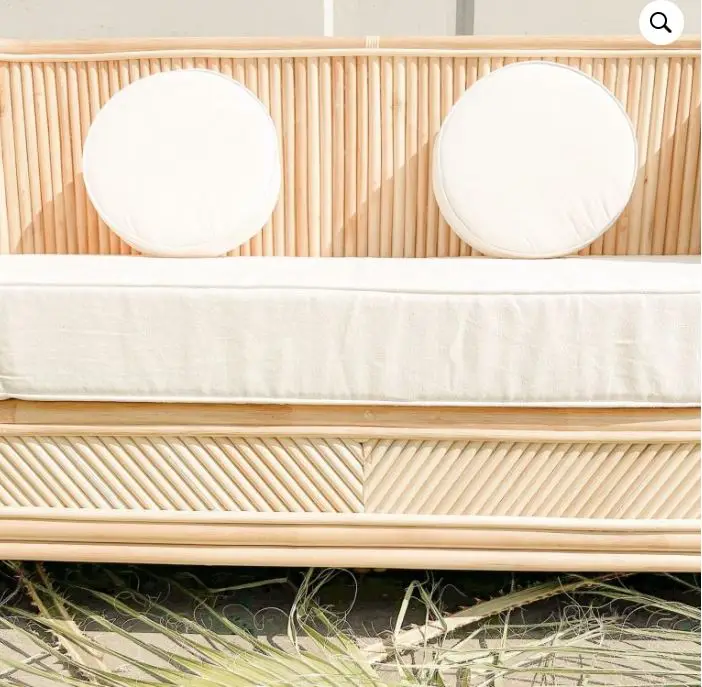 Unique Abstract Design Sectional Double Rattan Sofa Natural Woven Handmade for Living Rooms