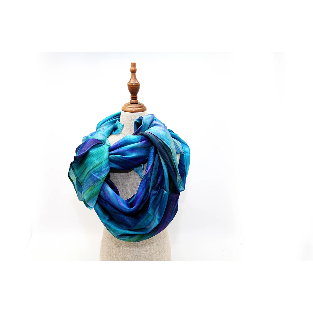 Luxury Wholesale Best Quality Plain Dyed Pattern L155 x W100 cm Autumn Color Women 100% Silk Scarf from Vietnam