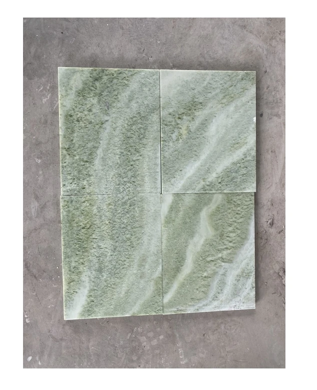High quality Marble stone big slab small slab cut to size White marble Green mossy vein from Vietnam