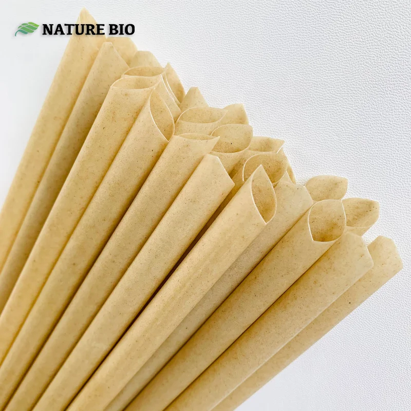 Sugarcane Straw Biodegradable Disposable Sugarcane Fibre Straw  heat resistant 95degree
