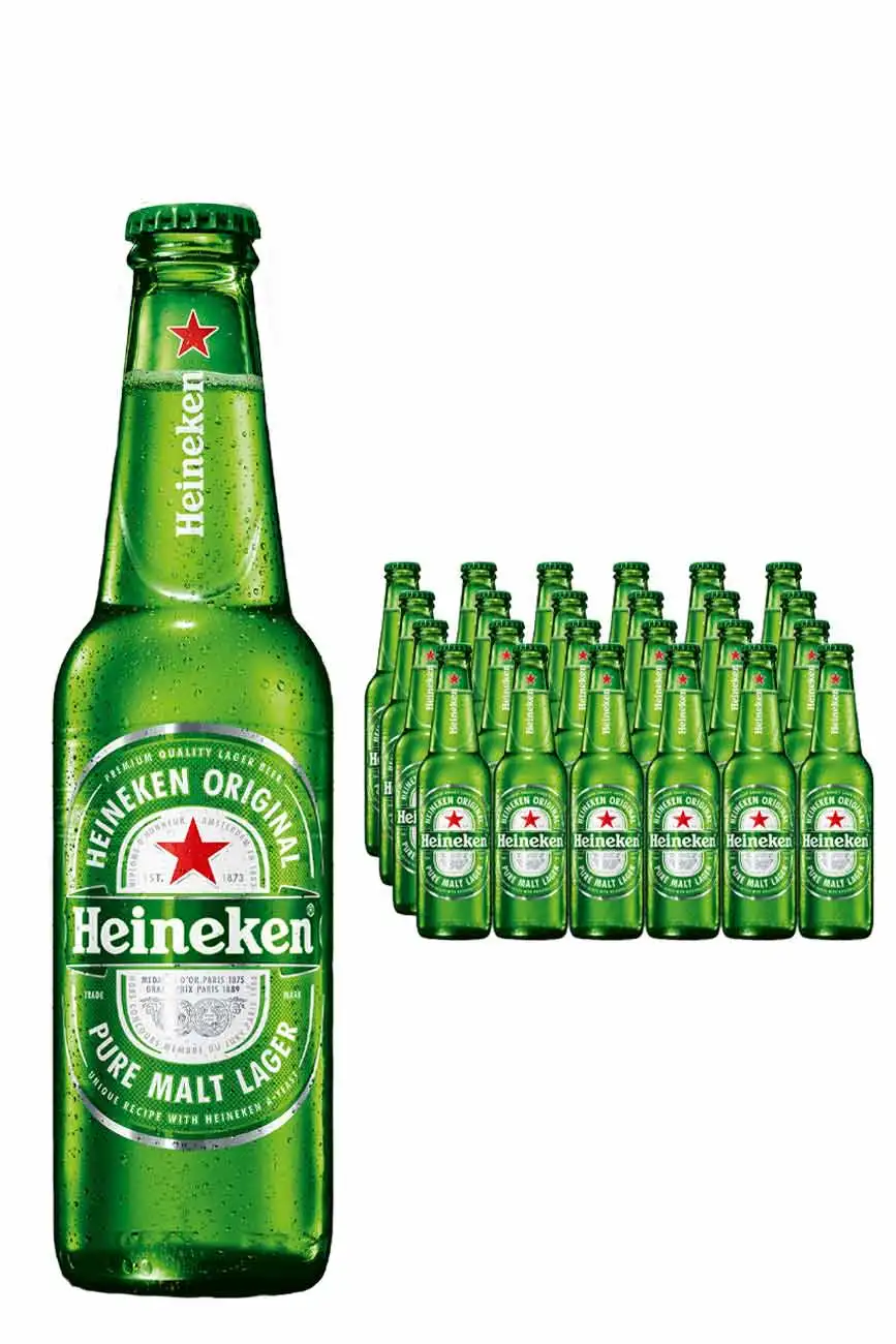 Pack of 24x330ml Heineken Lager Beer 330ml bottles original