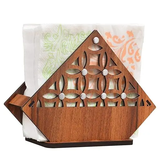 Decorative and Attractive Wooden Tissue Holder Stand for Home Kitchen Dining Table Restaurant