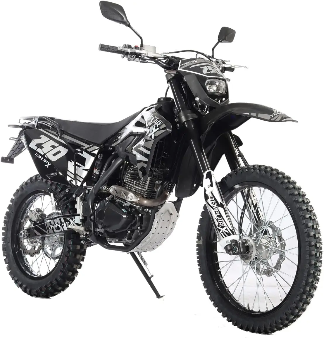 X 250cc 6 Speed Dirt Bike with Zongshen Engine Pit Bike Gas Adult Pitbike, Big 21 / 18 Wheels! (Black)