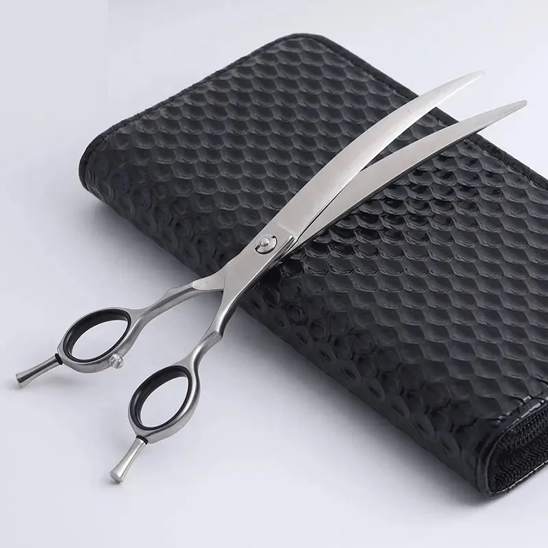 Curved professional hair Thinning Scissors japan steel dog pet grooming scissors shears Factory Direct Low MOQ Durable