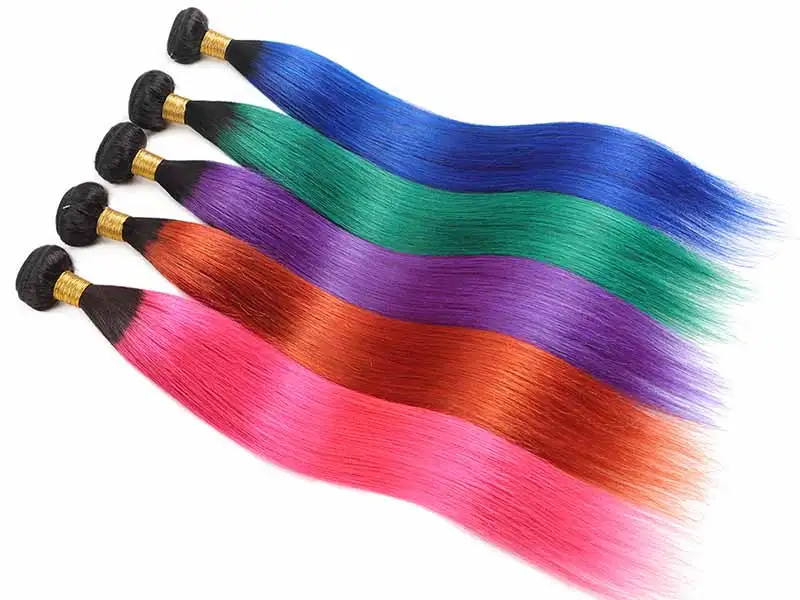 Human Hair Purple Weave Bundles Virgin Indian Hair  Purple Human Hair Weft For Black Women