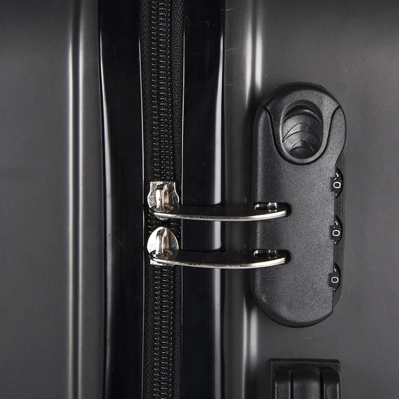 Abs zipper luggage design travel aluminum trolley case portable hard shell lightweight safety carry on suitcase