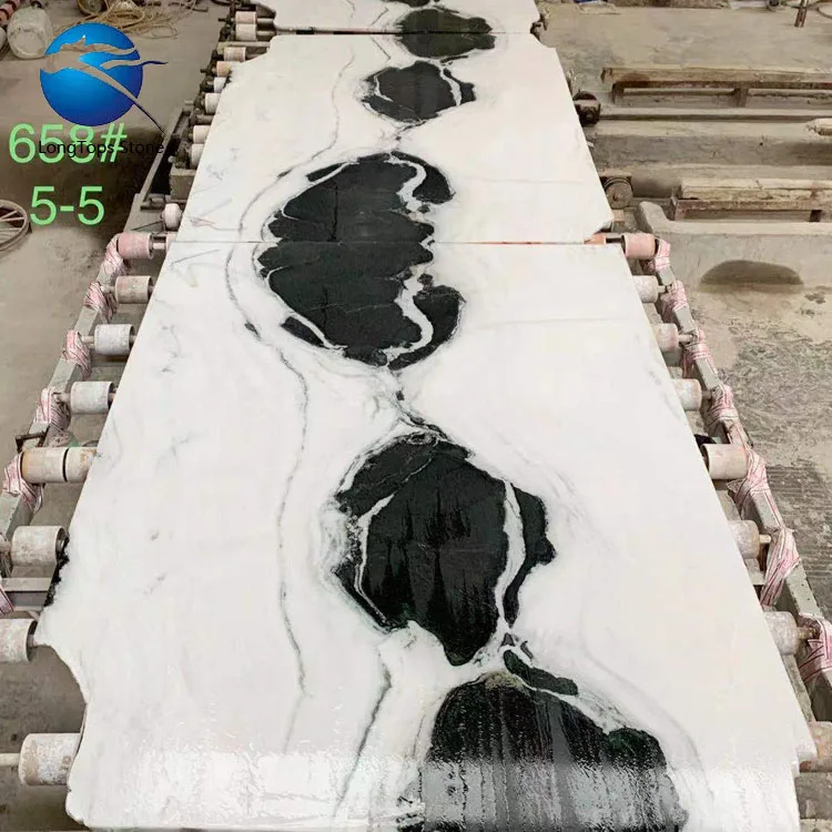 China panda white marble stone slab stairs marble floor tiles marble