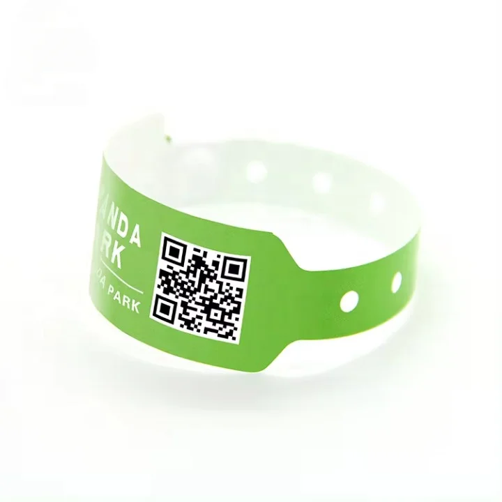 Custom Waterproof Disposable Recycled Kids Colored closure Plastic Material Wristbands Closures With Stub For Water Park Events