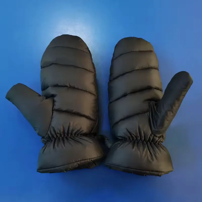 Female down feather gloves in winter to keep warm outdoor cycling wind lovely skiing waterproof down gloves