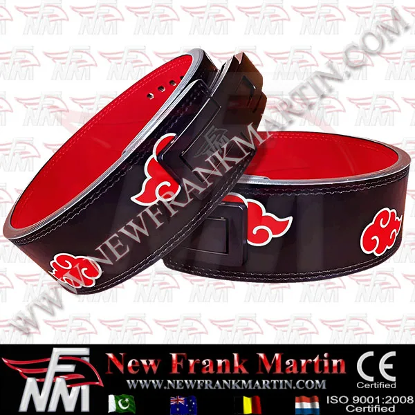 NFM Anime Weightlifting Belt Character Akatsuki Cloud Print Lever Buckle Power Lifting Gym Training Leather OEM ODM Custom Logo