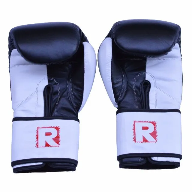 Durable Premium Quality Lightweight Breathable and Comfortable Black and White Boxing Gloves for Fitness Enthusiasts Training