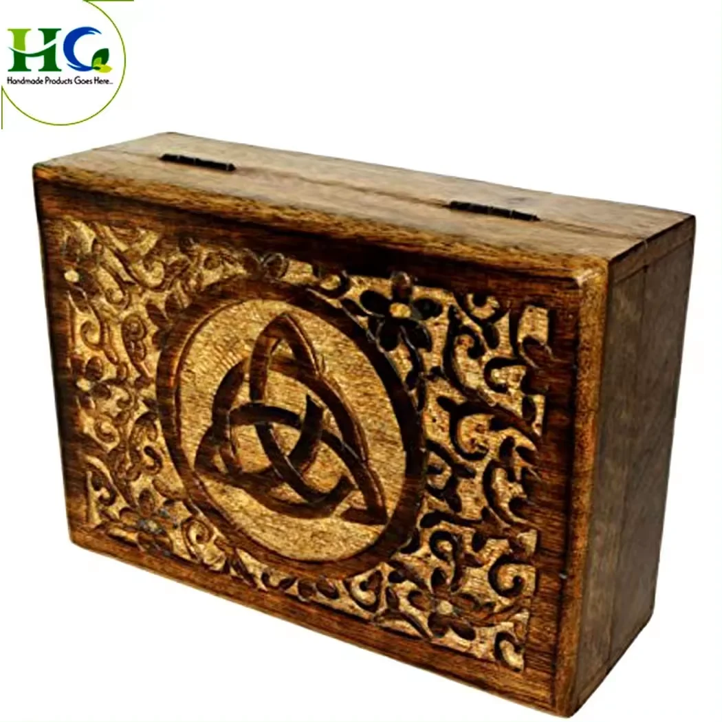 Hot Sell 2024 Wooden Jewelry Gift Box with Hand Carved Traditional Designed Wooden Box For Sale By Indian Exporters