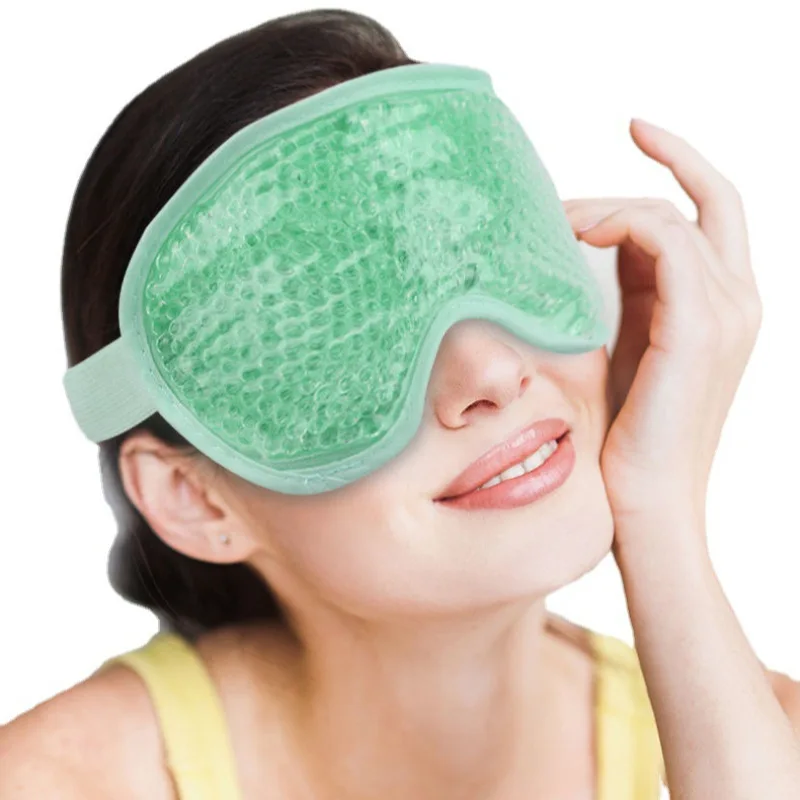 Hot Cold Gel Bead Eye Mask Gel Ice Cool Pack Reusable Therapy Sleep Eyemask Aqua Bead Plush Eye Mask