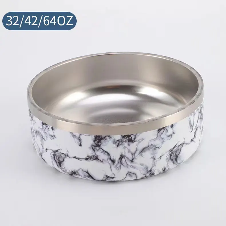 Wholesale Customizable Double Layer Stainless Steel Dog Bowl Hot Selling Automatic Dinner Plate for Pets for Food or Feeders