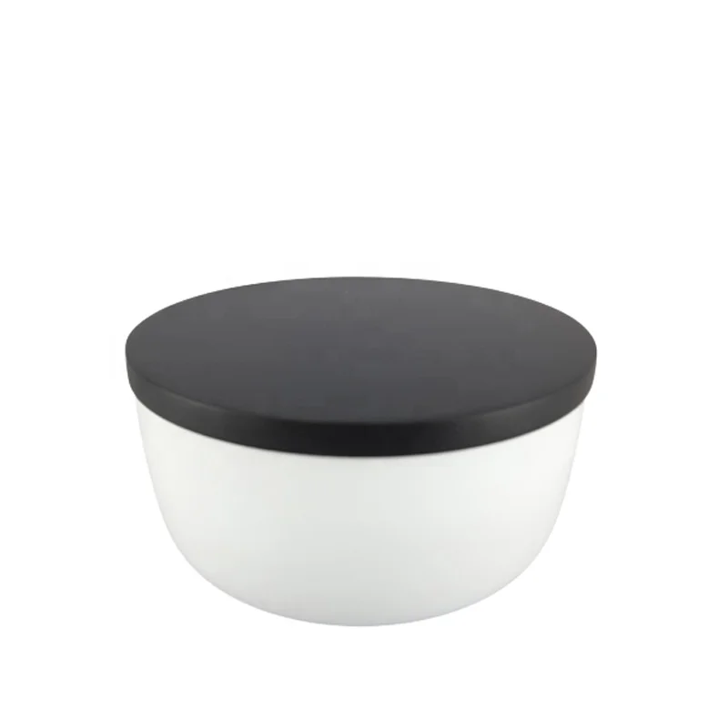 Горячая распродажа железная круглая коробка с крышкой из МДФ блестящая классная и черная цветная набор 2 банок большого размера