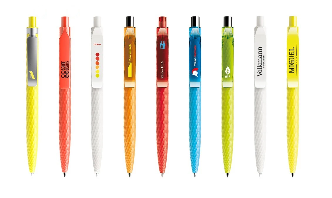 Prodir QS01 Plastic Push Transparent Polished Office Stationery Ball Pen with Plastic Clip