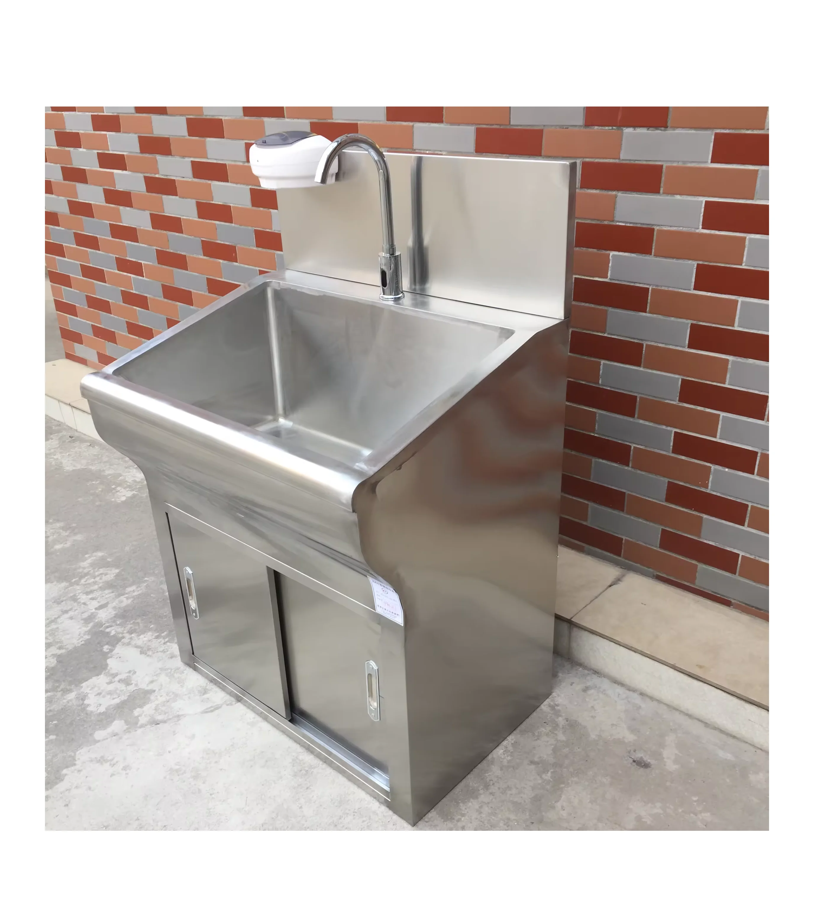 Commercial Utility Kitchen Hand Wash Sink Stainless Steel Knee Operated Hand Sink Hand Wash Basin for Industrial