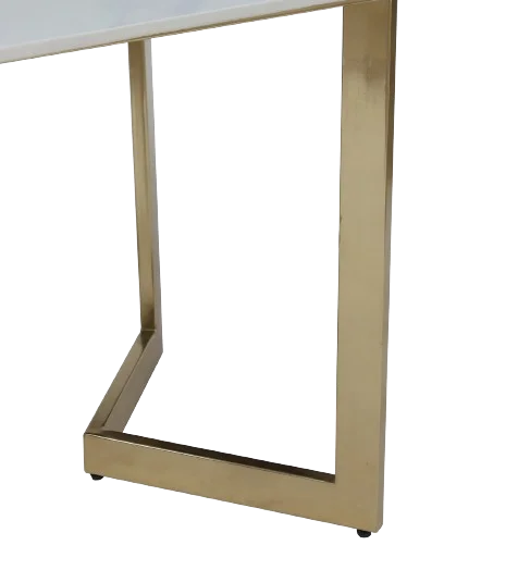 Luxury Industrial Euro Kitchen Modern Gold Metal Leg Rectangular Square Marble Dining Table Set Modern