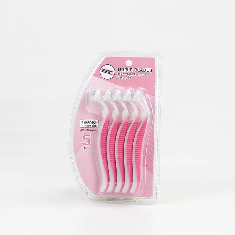 Women 3-Layer Blades Manual Type Shaver Razor Set Best Selling Color customized Razor