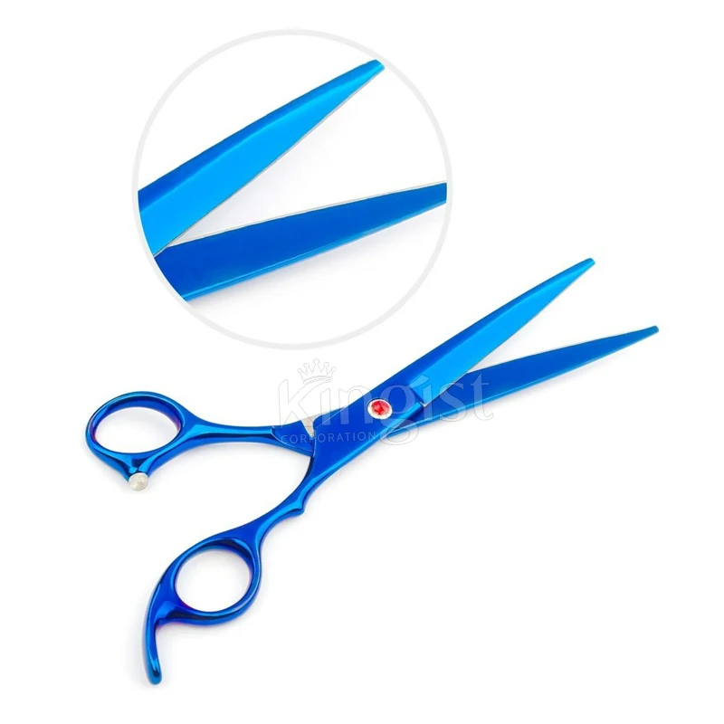 5.5 Inch Swivel Left Handed Black Knight Professional Barber Hairdressing Scissors Rotary Haircut Shears Cutting Hair Scissors