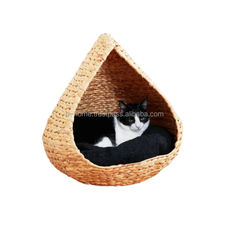 Water Hyacinth handicraft Pet House Cat And Dog Accessory Housing Hand Woven Pet Bed Cat Cage Dog Bed Handmade Water Drop Shaped