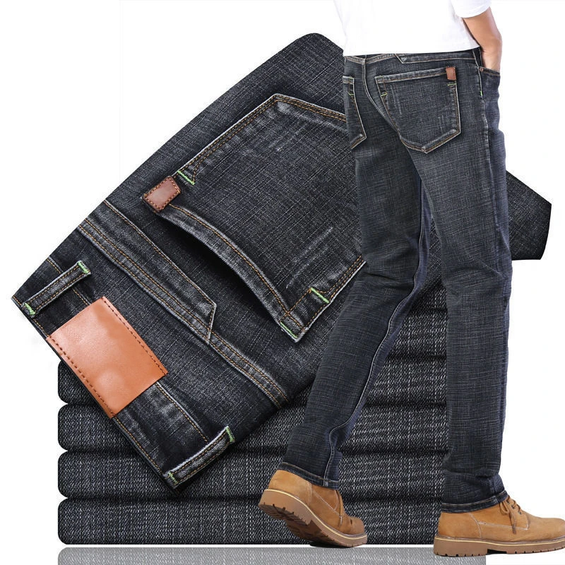Breathable Denim Pants Men Straight Jeans Stylish Denim Jeans Men Street Wear  Fitting Washed Slim Fit Stretch Pant oem service