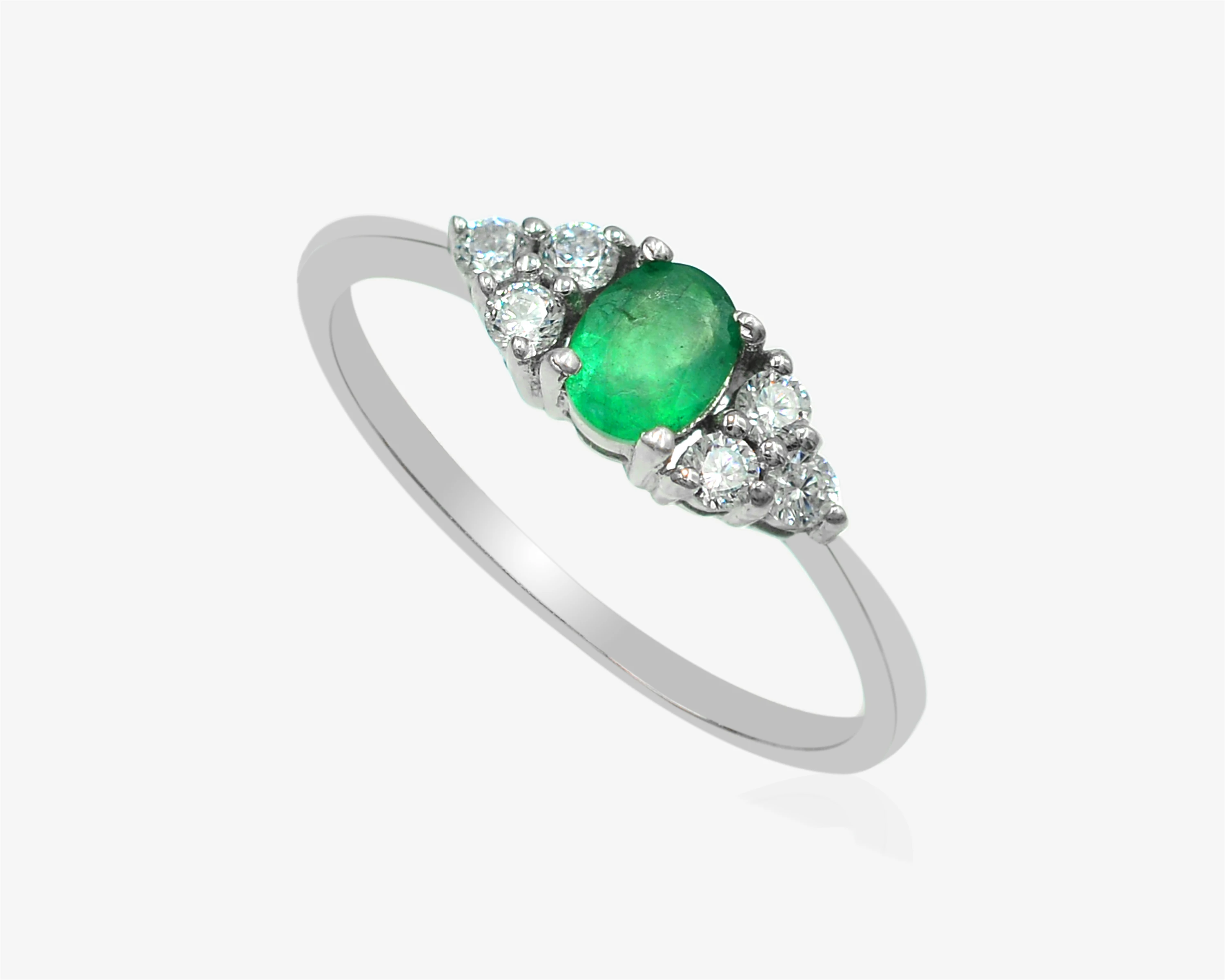 925 Sterling Silver Stackable Ring Wholesale Ring Zambian Emerald Oval Gemstone Statement Ring Jewelry  Manufactures From Jaipur