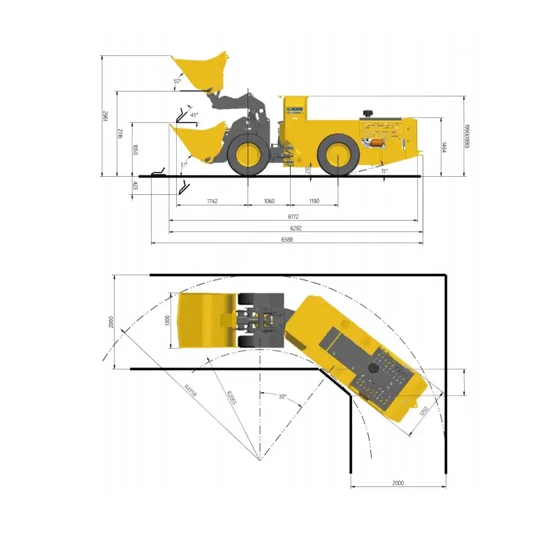 XUL514(WJ-6) Four-Wheel Drive LHD Loader Machine Home Use Restaurant 1-15 Ton Capacity Deutz Bearing Underground Mining