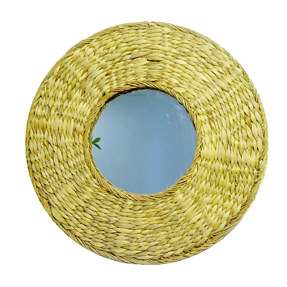 Handmade Round Decorative Wall Rattan Decorative Wall Mounted Decor Bedroom Mirror Made In Vietnam