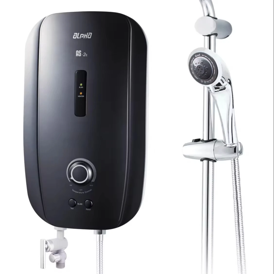 Новый черный AS-2E 3.5KW Альфа мгновенный Электрический водонагреватель без резервуаров для ванной комнаты светодиодный дождевой Душ функция горячей воды
